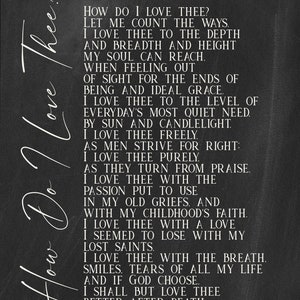 How Do I Love Thee? Let Me Count the Ways Metal Print on Reclaimed Wood Frame-elizabeth Barrett ...