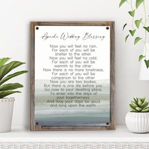 Apache Wedding Blessing Metal Print on Reclaimed Wood Frame-Marriage Poem Decor-Custom Marriage Blessing-Marriage Blessing Wedding Gift