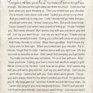 Say You Won't Let Go Song Lyrics on Metal Print on Reclaimed Wooden