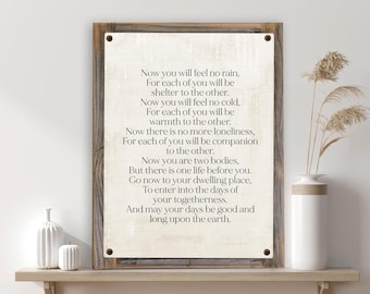Apache Wedding Blessing Metal Print on Reclaimed Wood Frame-Marriage Poem Decor-Custom Marriage Blessing-Marriage Blessing Wedding Gift