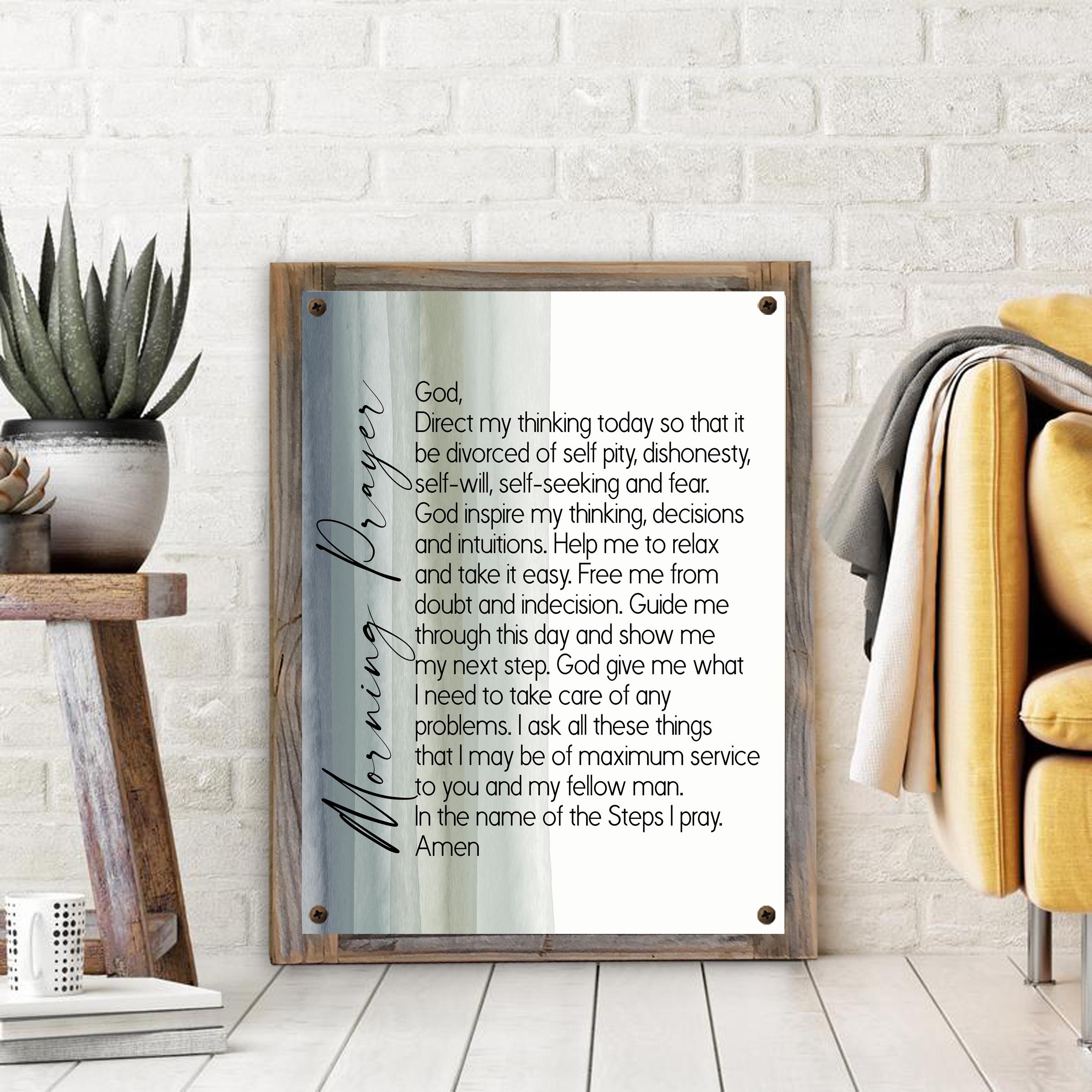 AA Morning Prayer on Metal Print on Reclaimed Wood Frame-recovery