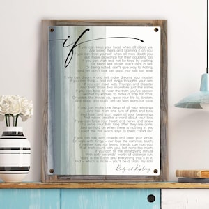 IF Poem by Rudyard Kipling-Metal Print on Reclaimed Wood Frame-Inspirational Gift- Graduation Gift-Classic Poem For Son-Gift For HIm