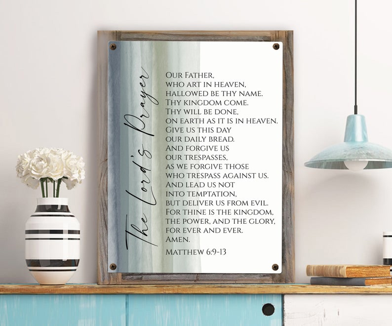 The Lord's Prayer-metal Print on Reclaimed Wood Frame-bible Scripture ...
