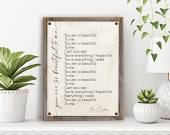 So Beautiful Lyrics Etsy
