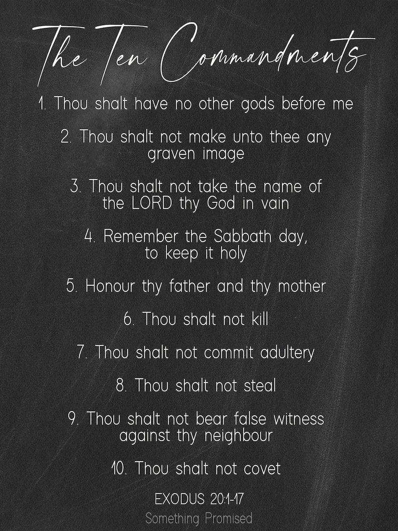 10 Commandments Text Ten Commandments KJV Metal Print on Reclaimed Wood Frame-exodus 20:1-17 ...