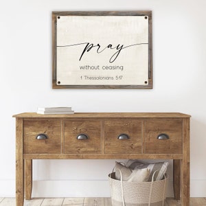 Pray Without Ceasing Metal Print on Reclaimed Wood Frame-1 Thessalonians 5:17 Scripture Wall Art-Rustic Christian Wall Decor- Bible Wall Art