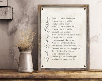 Apache Wedding Blessing Metal Print on Reclaimed Wood Frame-Marriage Poem Decor-Custom Marriage Blessing-Wedding Gift