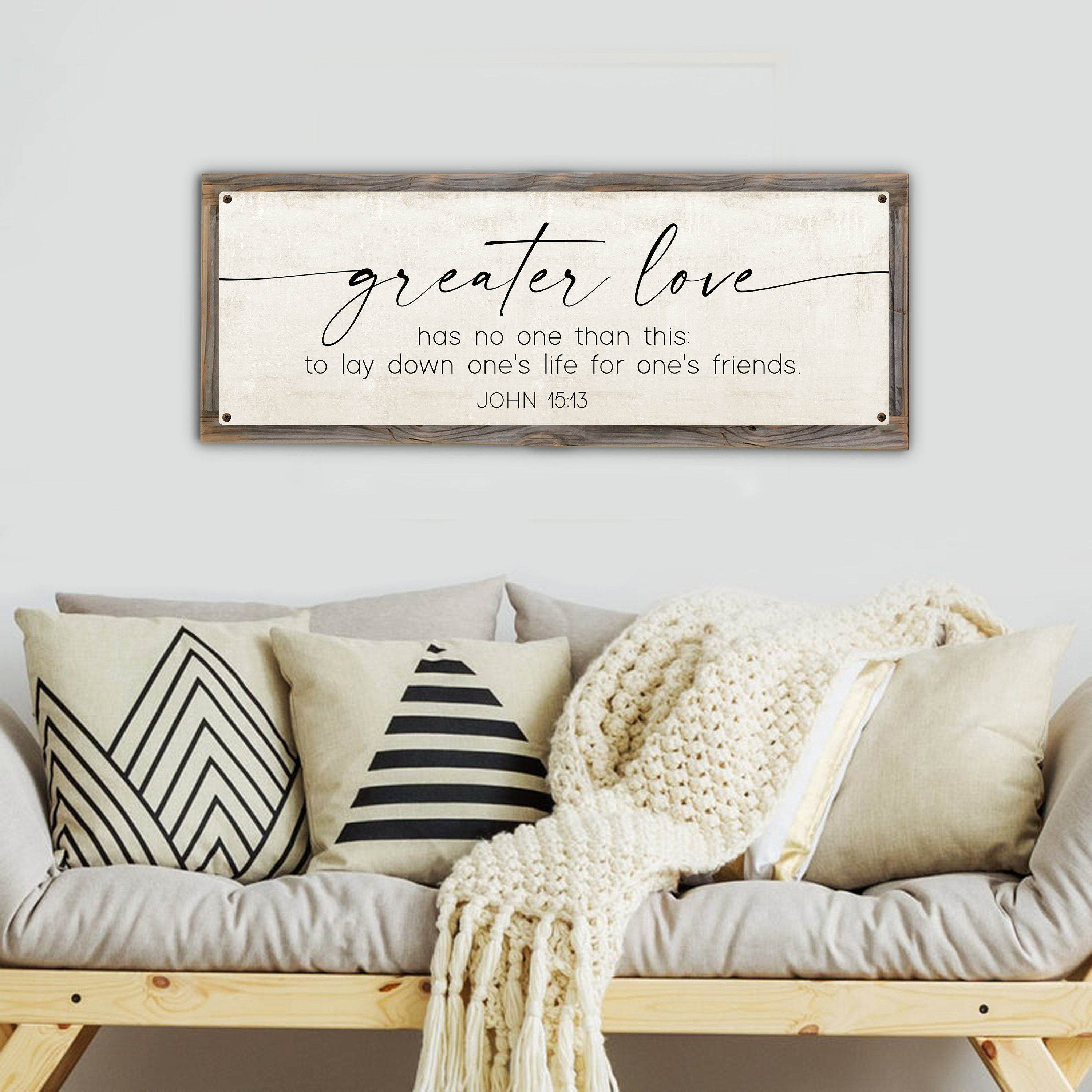GREATER LOVE Has No One Than This Metal Print on Reclaimed Wood