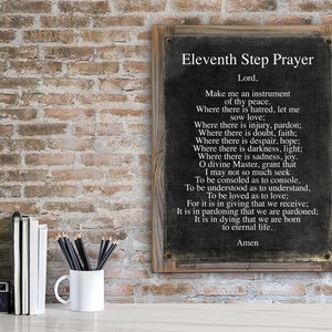 Eleventh Step Prayer Metal Print on Reclaimed Wood Frame-11th Step Wall Art-Recovery Center Wall Art-St. Francis Prayer Wall Decor-AA Gift
