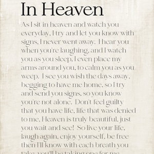 As I Sit in Heaven Poem Vintage Metal Print on Reclaimed Wood Frame ...