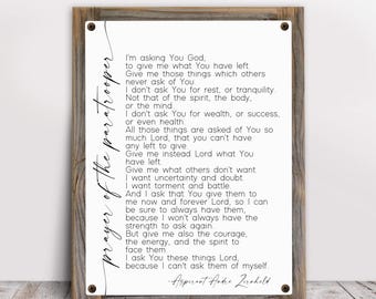 Paratrooper's Prayer Metal Print on Reclaimed Wood Frame-la Prière