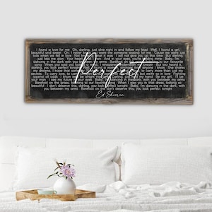 Custom Song Lyrics Metal Print on Reclaimed Wood Frame