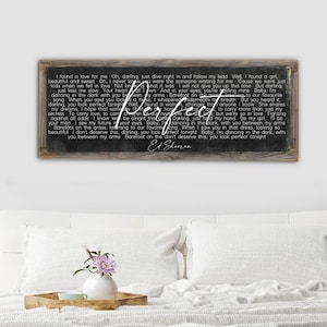 Custom Song Lyrics on Metal Print-Reclaimed Wood Frame-Above Bed Print-First Dance Song Lyrics Wall Art-Wedding Gift Idea-Custom First Dance