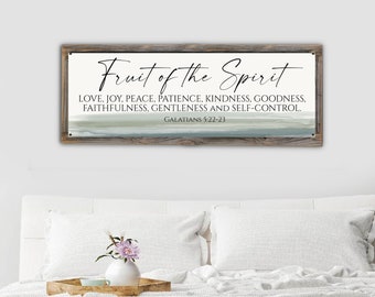 Fruit of the SPIRIT Metal Print on Reclaimed Wood Frame-Galatians 5:22-23 Scripture Wall Art-Rustic Christian Art-Love Joy Peace