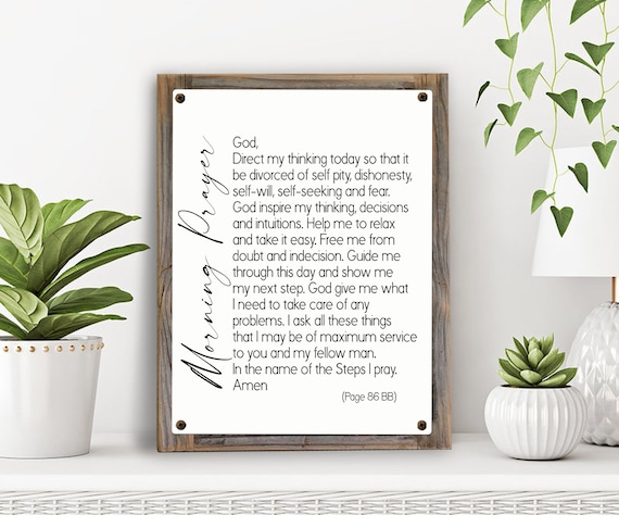 AA Morning Prayer on Metal Print on Reclaimed Wood Frame recovery