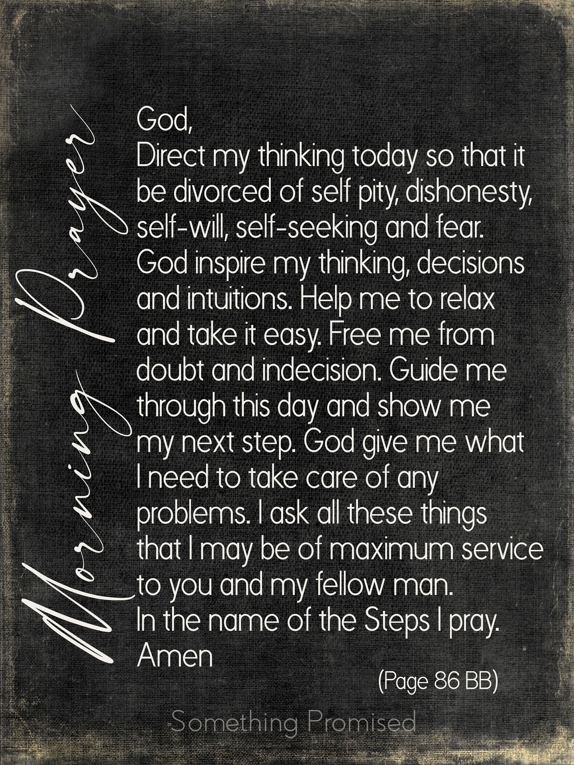 AA Morning Prayer on Metal Print on Reclaimed Wood Frame