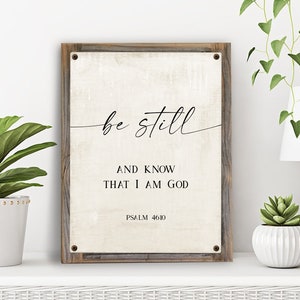 Be Still and Know Metal Print on Reclaimed Wood Frame-Psalm 46:10 Decor-Scripture Wall Art-Christian Wall Sign-Rustic Bible Art