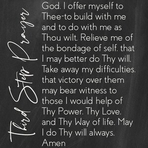 Third Step Prayer Metal Print On Reclaimed Wood Frame Third Step Prayer 