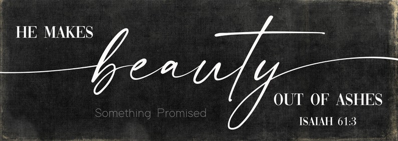 He Makes Beauty Out Of Ashes Metal Print on Reclaimed Wood Frame-Isaiah 61:3-Livingroom Scripture-Watercolor Scripture