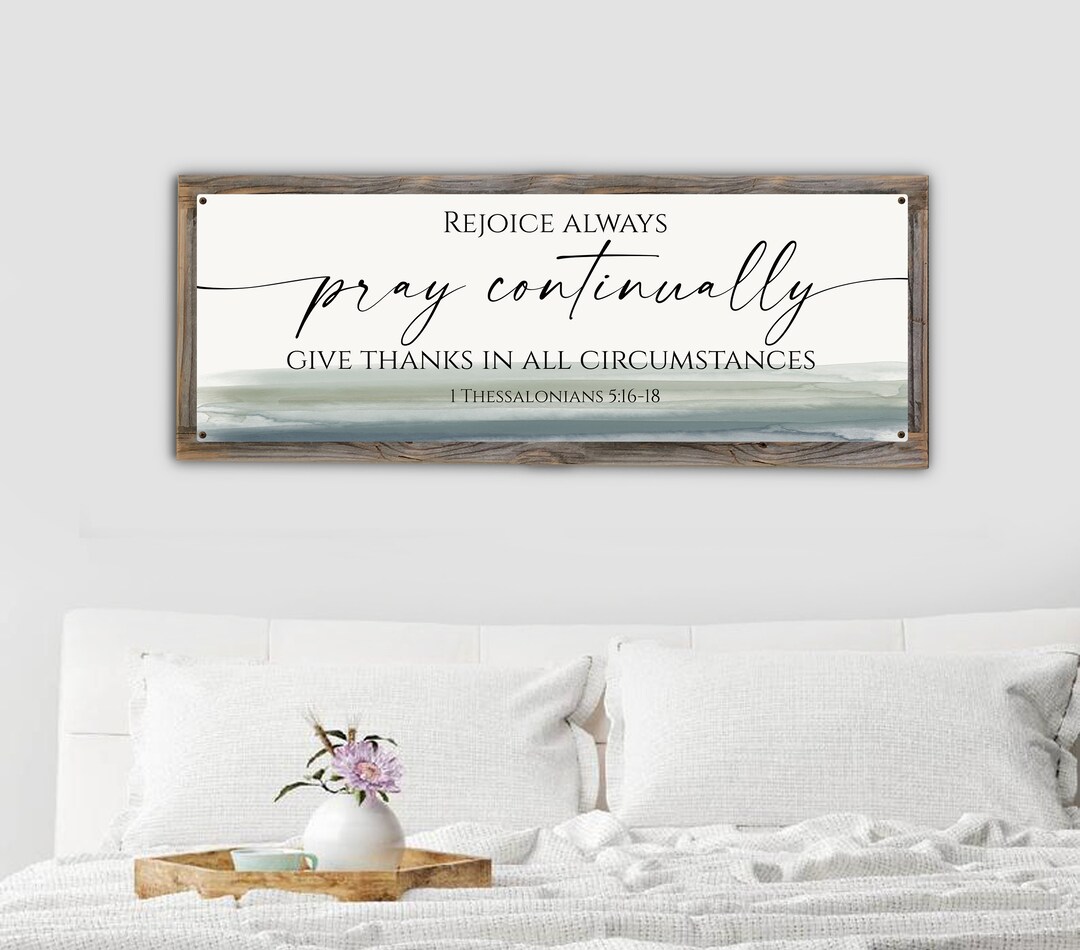 Rejoice Always, Pray Continually, Give Thanks Metal Sign on Reclaimed ...