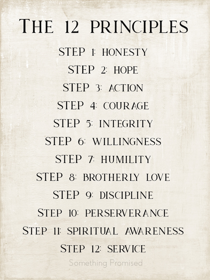 The 12 Principles of the 12 Steps-metal Print on Reclaimed - Etsy
