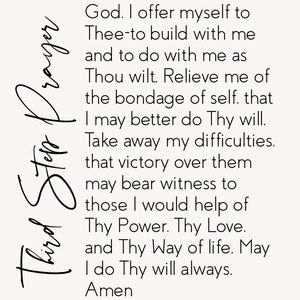 Third Step Prayer Metal Print On Reclaimed Wood Frame Third Step Prayer 