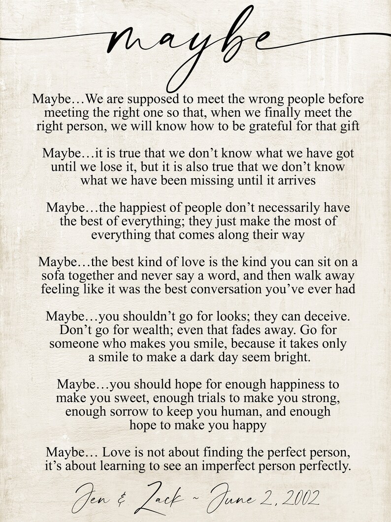 Maybe Love Poem on Metal Print on Reclaimed Wood Frame-rumi Poetry Wall ...