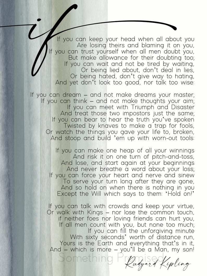 IF Poem by Rudyard Kipling-metal Print on Reclaimed Wood Frame ...