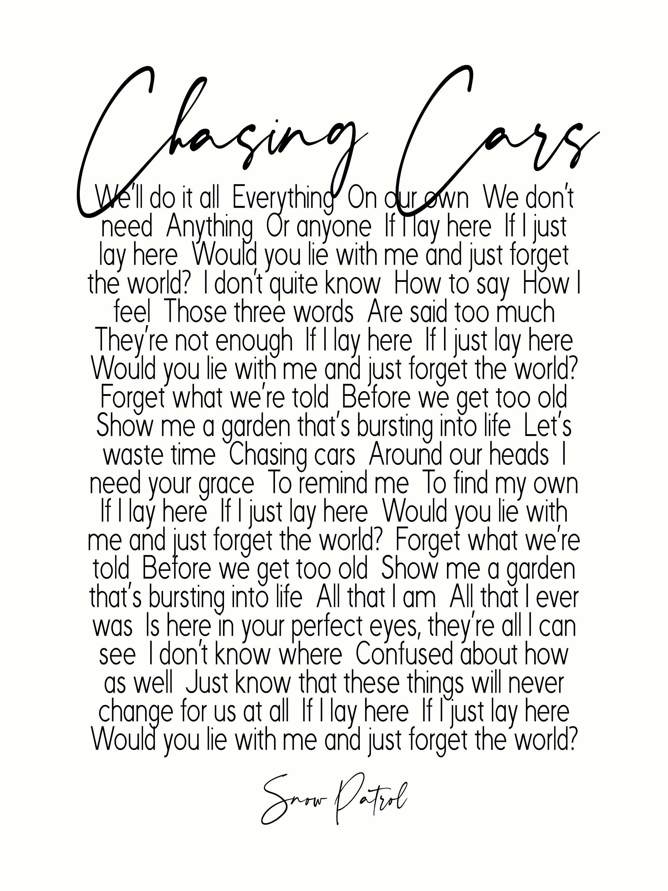 Desong Lyrics Chasing Cars - 881hjf4