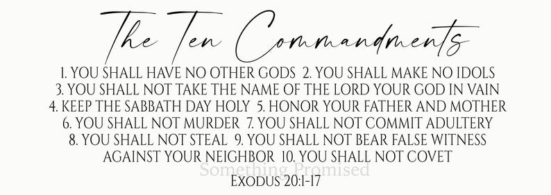 10 Commandments Text The Ten Commandments Metal Print on Reclaimed Wood Frame-exodus 20 ...