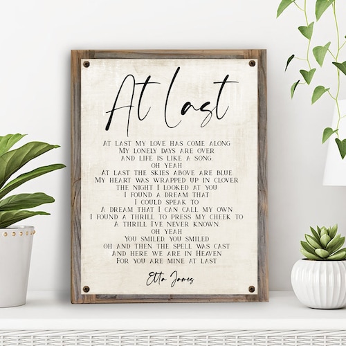 Etta James at Last Printable Wall Art. Song Lyrics. Home Etsy