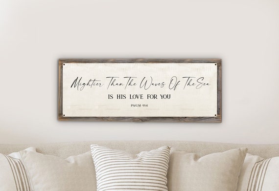 Mightier Than The Waves Is His Love For You Metal Print on Reclaimed Wood Frame-Psalm 93:4