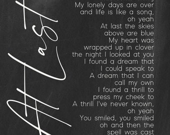 At Last Etta James Song Lyrics Metal Print on Reclaimed Wood Frame