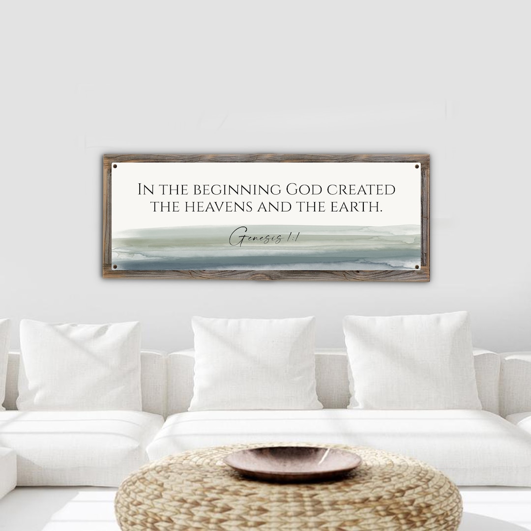 In the Beginning God Created the Heavens and the Earth Metal Print on ...