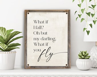 Oh But My Darling, What If You Fly Metal Print on Reclaimed Wood Frame