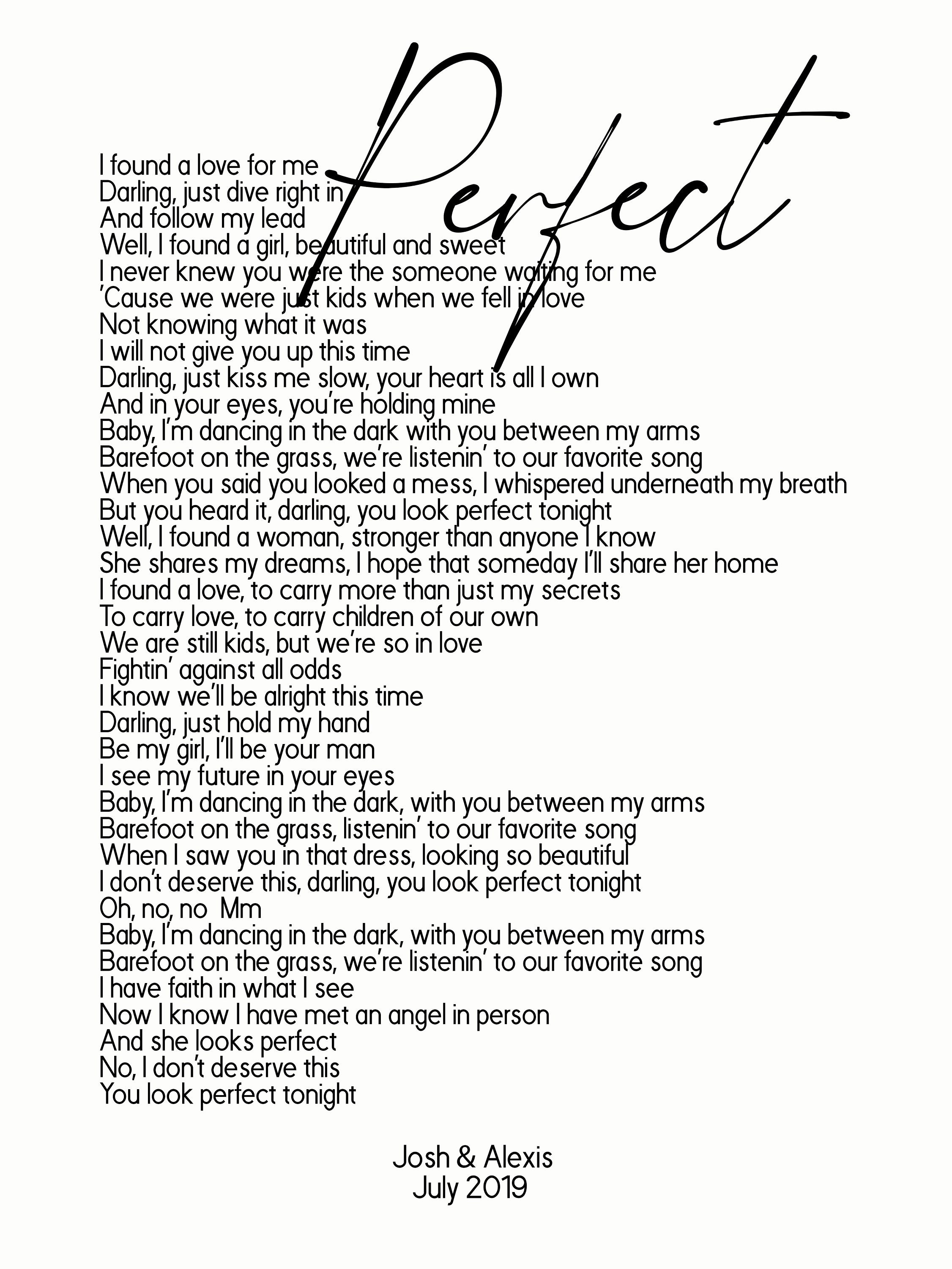 Ed Sheeran Perfect Lyrics - gx6hvj6