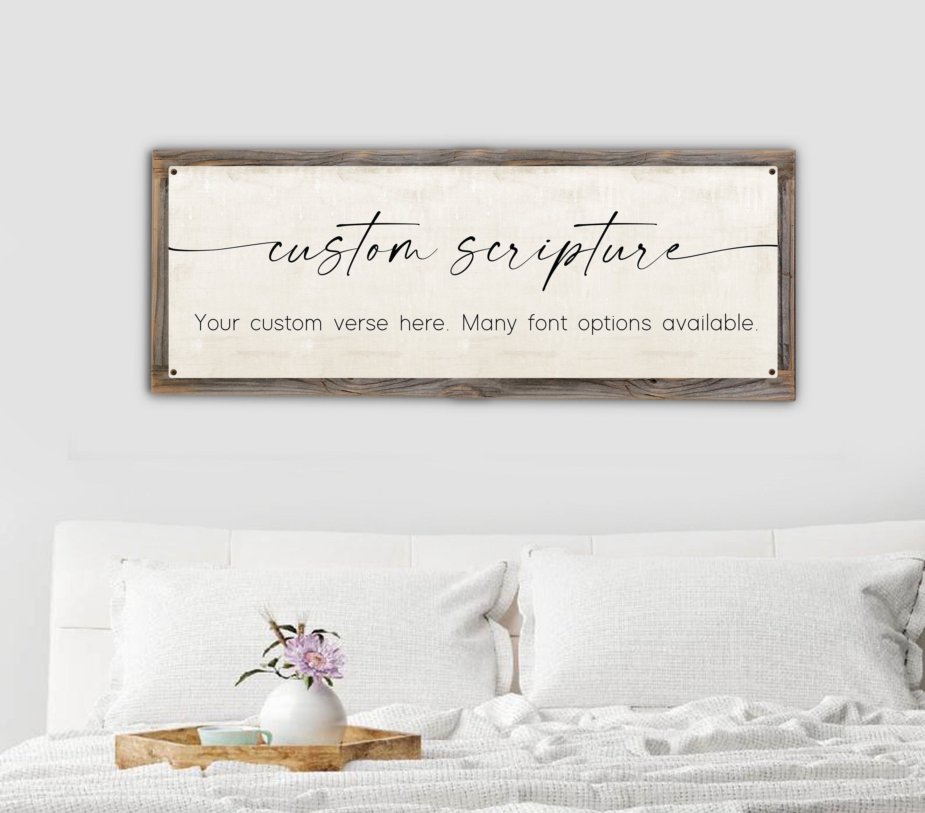 Custom Scripture Sign Metal Print on Reclaimed Wood Frame-custom Bible ...