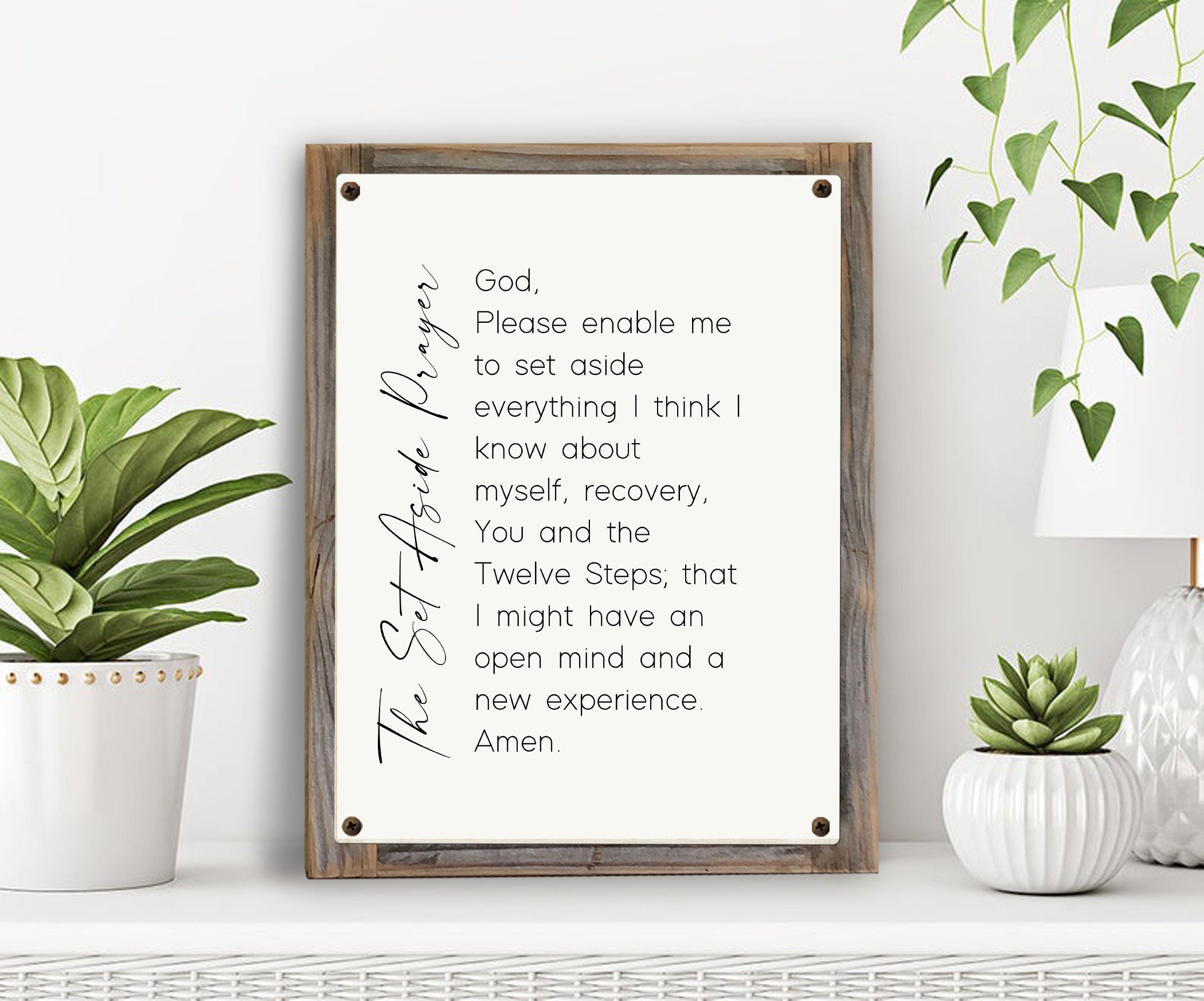 The Set Aside Prayer Metal Print on Reclaimed Wood Frame-big Book