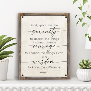 The Serenity Prayer Metal Print on Reclaimed Wood Frame-Recovery Wall Art-Rustic Wall Art-12 Step Wall Decor-Sobriety Gift Idea