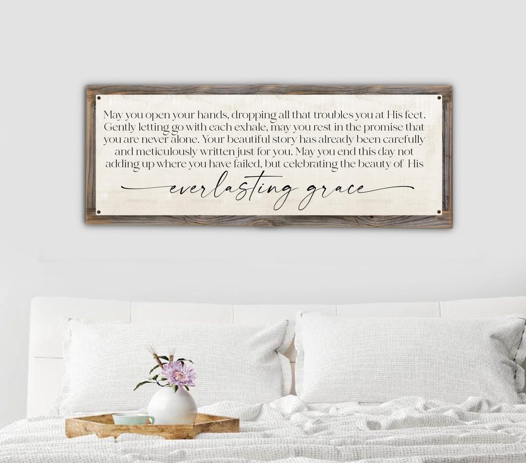 Everlasting Grace Metal Print Rustic Wood Frame-christian Wall Decor ...
