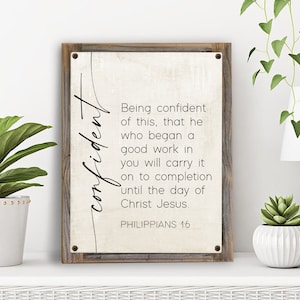 He who began a good work will carry it to completion Metal Print-Reclaimed Wood Frame-Philippian 1:6 Scripture Wall Art-Christian Wall Decor