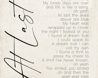 At Last Etta James Song Lyrics Metal Print on Reclaimed Wood Frame