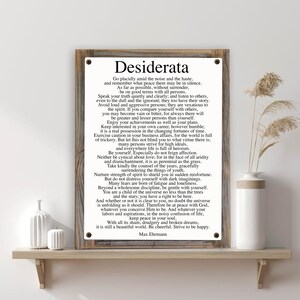 Desiderata Poem on Metal Print-Reclaimed Wood Frame-Max Ehrmann Wall Art-Inspirational Wall Art-Motivational Decor-Man Gift Idea image 5