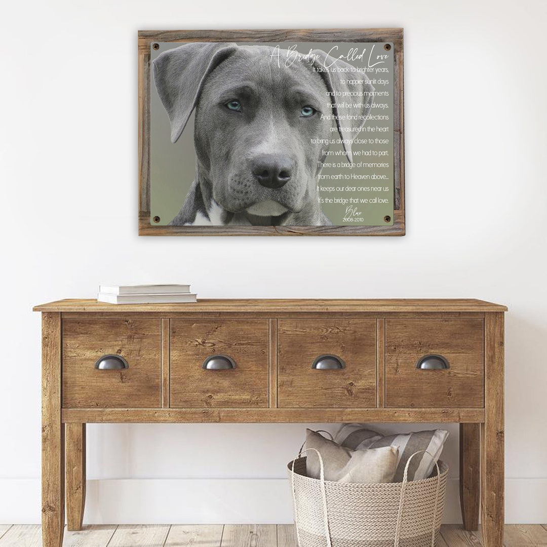 Custom Pet Photo Art on Reclaimed Wood Frame-pet Photo Art-pet Loss ...