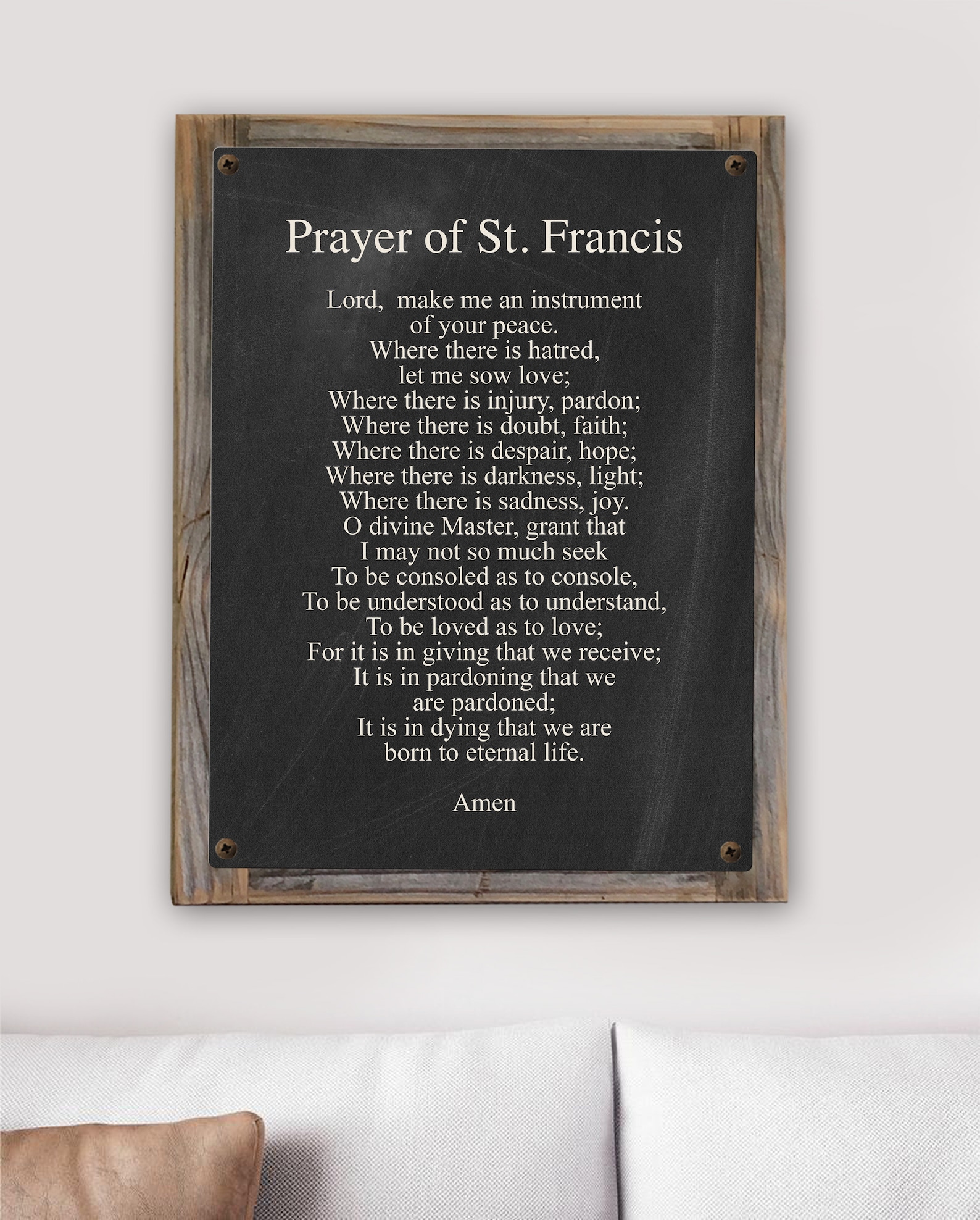 Prayer of St. Francis of Assisi Metal Print on Reclaimed Wood Etsy