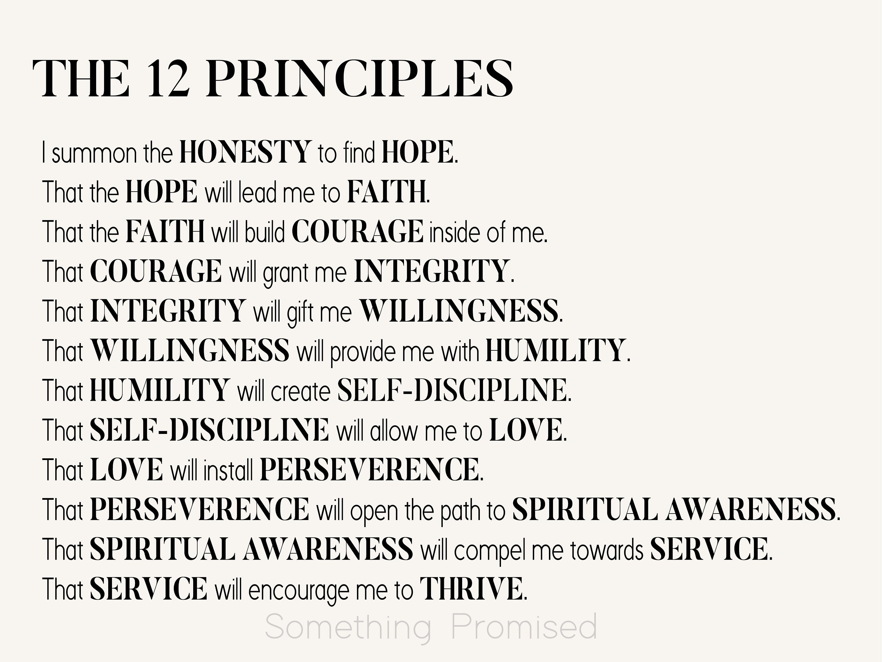12 Principles of AA Metal Print on Reclaimed Wood Frame Spiritual Wall ...