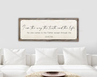 I Am The Way, The Truth and The Light Metal Print on Reclaimed Wood Frame-JOHN 14:6 Bible Verse-Rustic Scripture Art