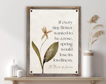 St. Therese of Lisieux-the Little Flower-Metal Print on Reclaimed Wood Frame-Catholic Prayer Art