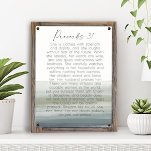 Proverbs Woman-Proverbs 31 Metal Print on Reclaimed Wood Frame-Christian Woman-Mothers Day Gift