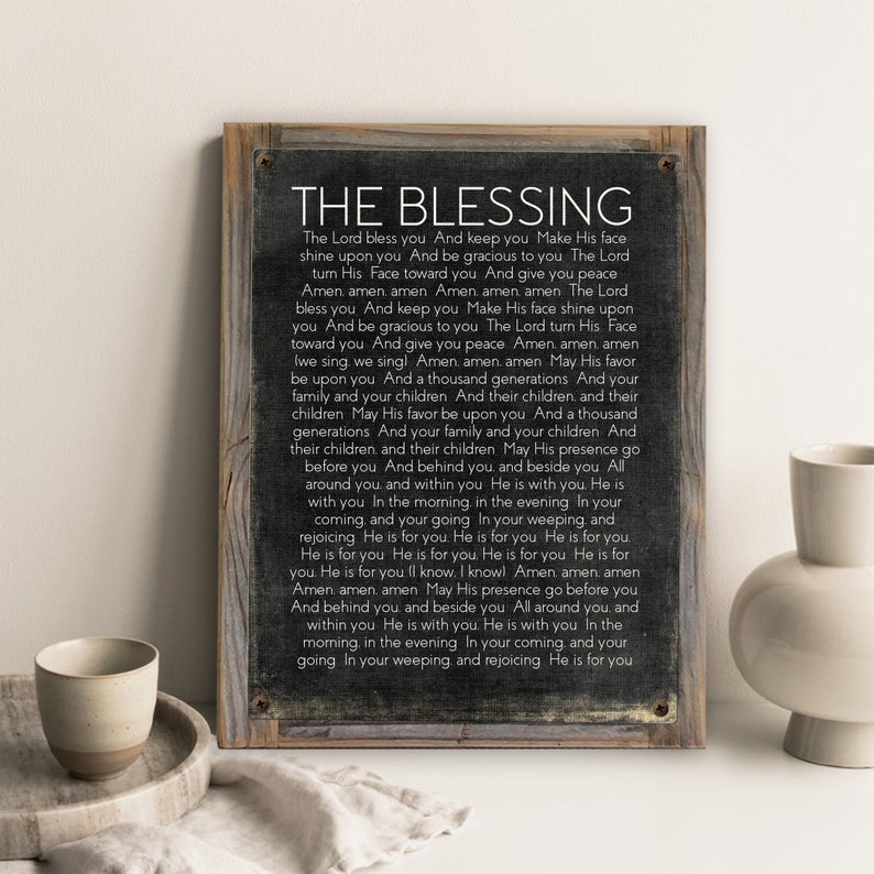 The Blessing Lyrics Wall Decor Metal Print on Reclaimed Wood Etsy